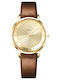 Giewont Womens Watch 34mm Battery With Brown Leather Strap