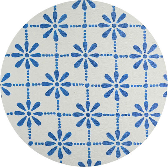 Estia Aegean Tile Round Blue Placemats 38cm
