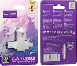 Hoco Ud10 32GB USB 3.0 Ασημί