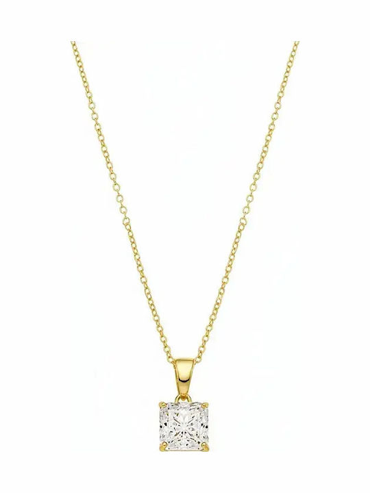 Vogue Necklace from Gold Plated Silver with Zircon