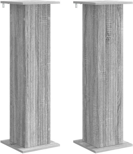 vidaXL Βάσεις Γλάστρας Ξύλινες Γκρι 30.5x30x100.5εκ. 2τμχ