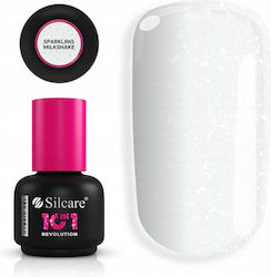 Base Hybrid Gel Silcare Revolution 10 In 1 Sparkling Milkshake 15 Gr Milky White Glitter
