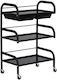 Professional Salon Trolley – 3 Shelves Ergonomic Durable St029 White Black