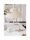 SteweHome Metal Table Lamp for E27 Socket with White Shade and Gold Base
