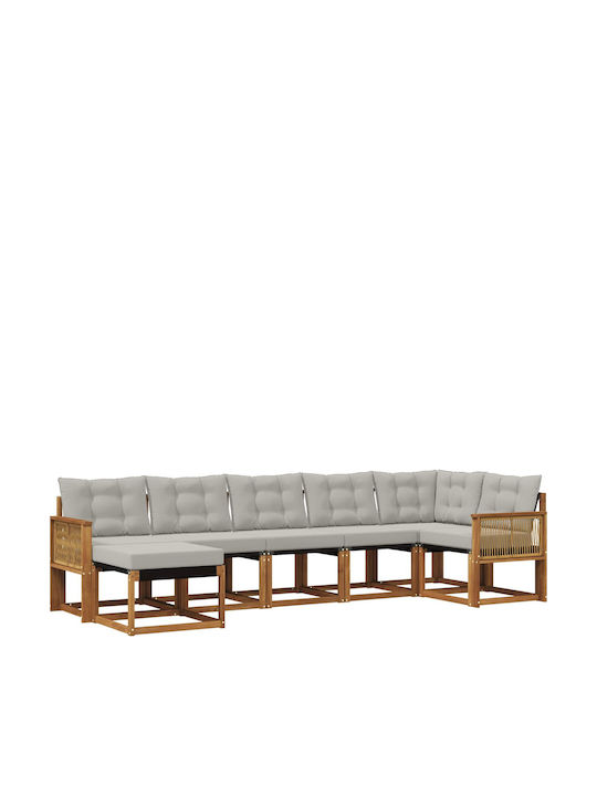 Ecksofa Outdoor Hölzernes mit Kissen 306x128.5x...