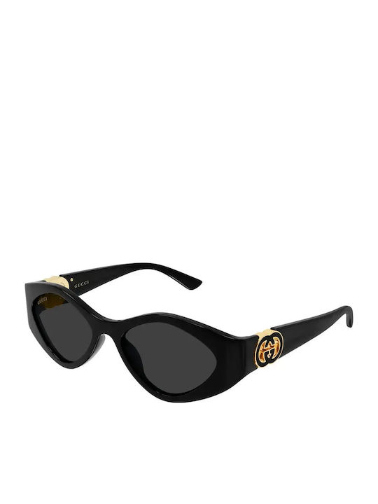 Gucci Women Sunglasses With Black Horn-Rimmed Frame And Grey Lens gg2121s 001