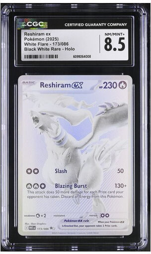 Reshiram Ex White Flare 173/086 Cgc 8.5