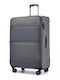 Miss Lulu British Traveller Μεγάλη Βαλίτσα Ταξιδίου Grey με 4 Ρόδες Ύψους 75εκ.