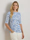 Judy Women's Cotton Blouse White / Blue