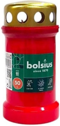 Κερί Διαρκείας Bolsius 50 Ωρών Καπάκι Κόκκινο