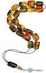 Roloi Komboloi Worry Beads with 19 Amber Beads Length 33cm Multicolour