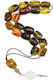 Roloi Komboloi Worry Beads with 19 Amber Beads Length 33cm Multicolour