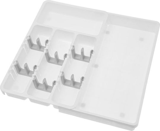 Tăvi Pentru Tacâmuri De Sertar Din Plastic 24x41x38cm Albă