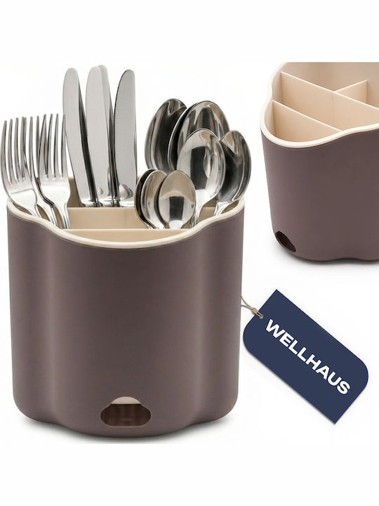 Wellhaus Abtropfgestell für Besteck Rosa 17x12x12cm