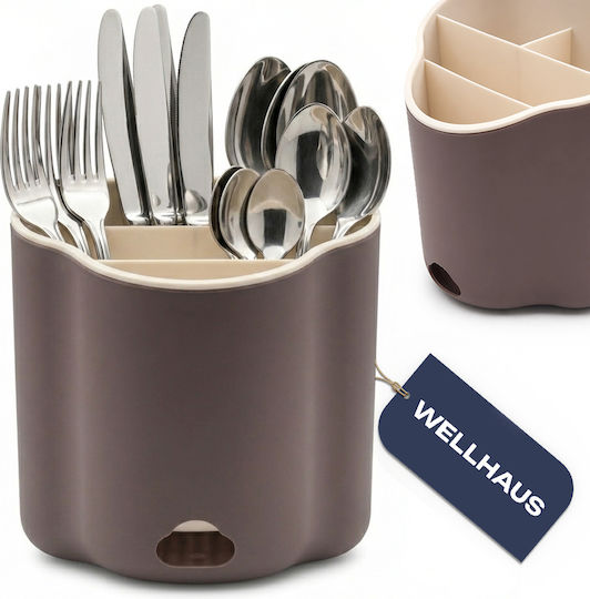 Wellhaus Abtropfgestell für Besteck Rosa 17x12x12cm