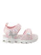 Kids' Anatomic Sandals with Hoop & Loop Closure and Lights Pink