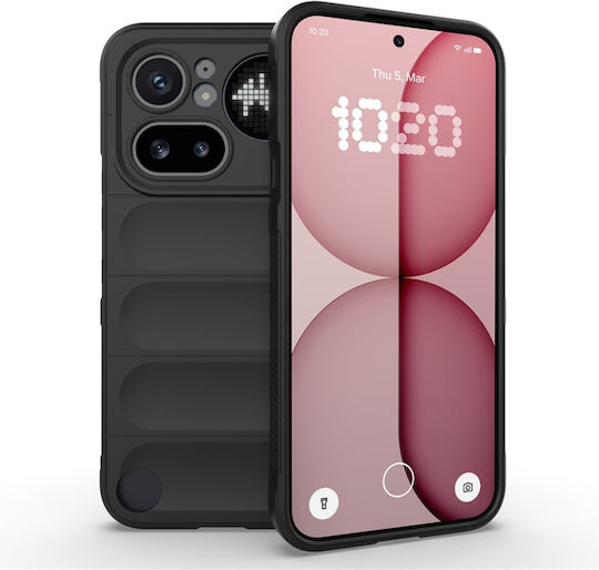 Husă Mată Din Silicon Nothing Phone 4a Pro Set De Stickere Antisoc Magic Shield Neagră