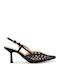 Heels with Stiletto Heel and Strap Black