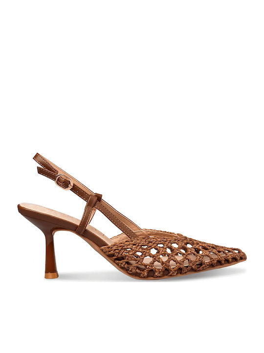 Envie Shoes Spitze Zehe Pumps mit Riemen Braune...