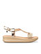 Flache Damen Sandalen Gold