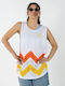 Damen Bluse mit Netz Gelb