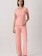 Minerva Summer Women's Pyjama Set Peach
