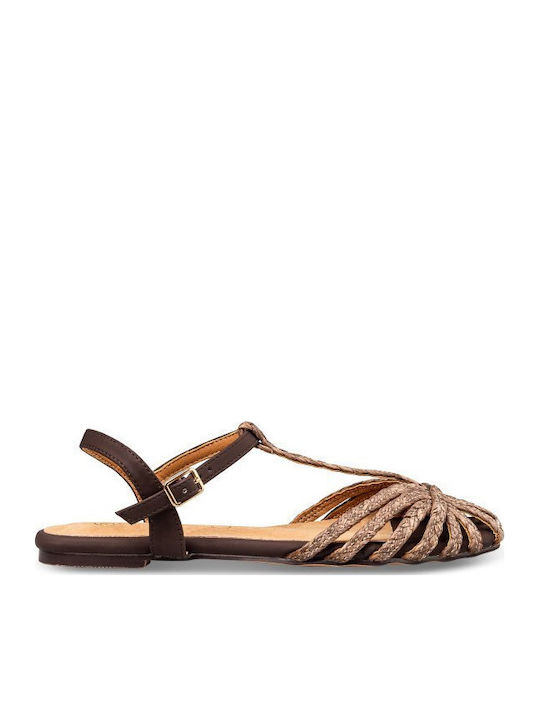 Γυναικείες Μπαλαρίνες Slingback σε Καφέ Χρώμα