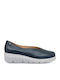 Leather Women's Ballerina Shoes in Blue Color