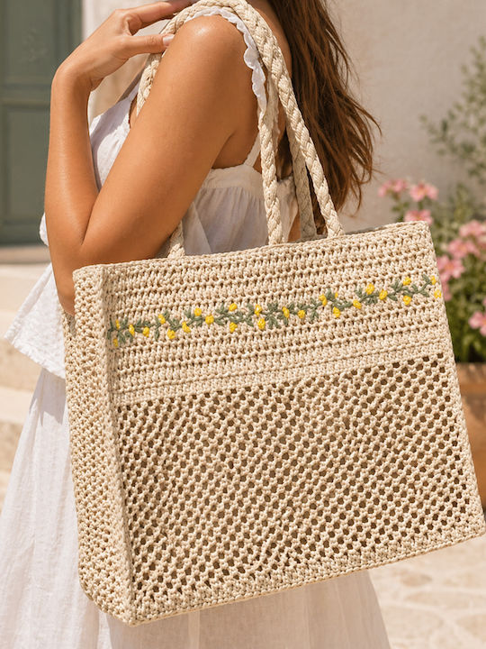 JWLS Wicker Beach Bag Beige