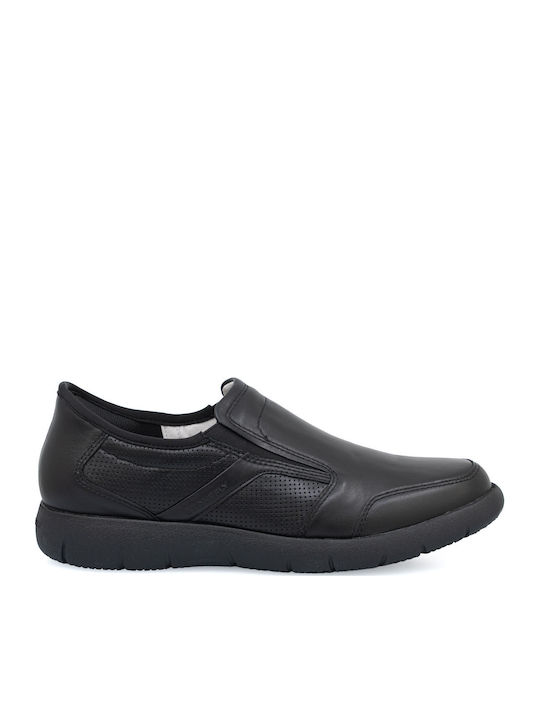 Anatomische Leder Herren Slip-Ons Schwarz