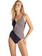 Athletic Swimsuit With Light Padding Dark Brown