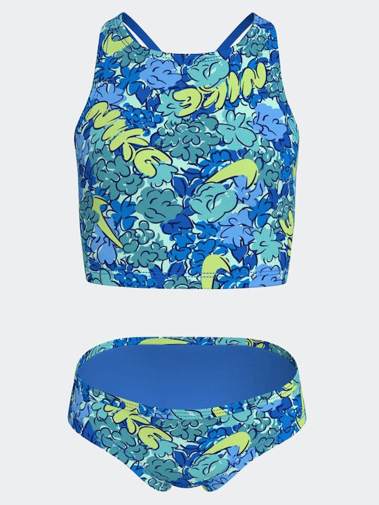 Nike Spiderback Kids Swimwear Set Blue Crystal
