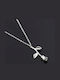 Flower Design Necklace Made of Silver Pink