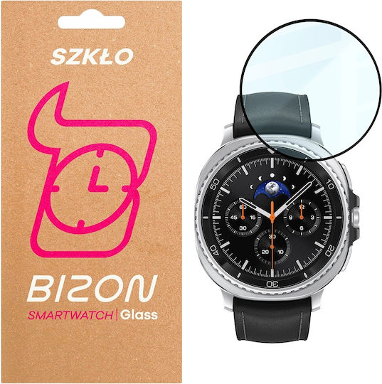 Bizon Glass Watch Edge Hybrid Tempered Glass Protecție Ecran Compatibilă Samsung Galaxy Watch 8 Classic 46mm Negru