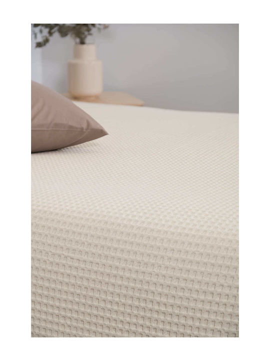 Naf Naf Waffle Κουβέρτα Πικέ Μονή 160x240εκ. Cream