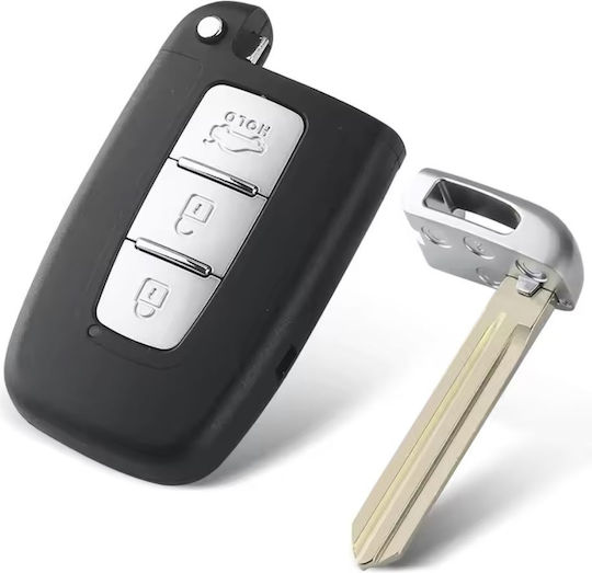 Techstar Husa Pliabilă Pentru Chei Auto Compatibilă Hyundai Sonata Azera Genesis Coupe Ix35 I30 I45 Kia Forte Sportage K2 K5 3 Butoane Cu Suport Portbagaj Hyn14 Lamă Stânga Fără Electronice