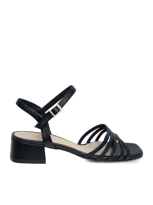 Fratelli Petridi Leather Black Sandals