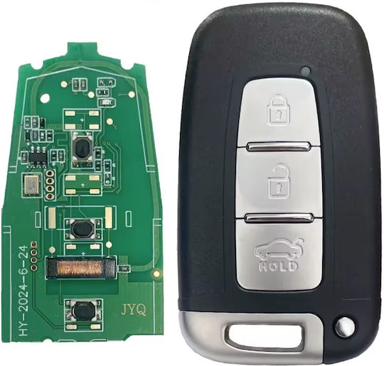 Telecomandă Completă Cheie Auto Techstar Compatibil Hyundai I20 I30 Sonata Elantra Ix35 3 Butoane 433 Mhz Fcc Sy5hmfna04 8325a-rbfna433-sy5rbfna433 Pcf7952l Id46 Lamă Hyn14