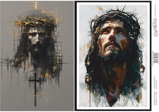 Craftistico Reispapier Decoupage 30x40cm Jesus Christus Dornenkranz