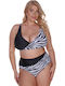 Set Bikini Animal Print Alb-Negru