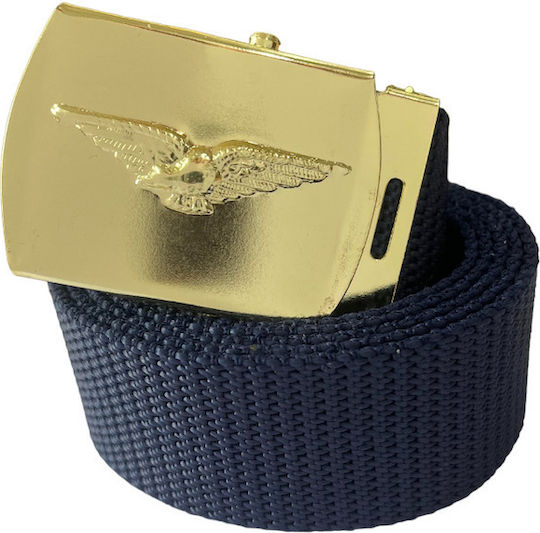 Militärgürtel Dienstlich Luftfahrt Dunkelblau Synthetischer Goldener Schnalle Breite 40 Mm X Länge 120 Cm
