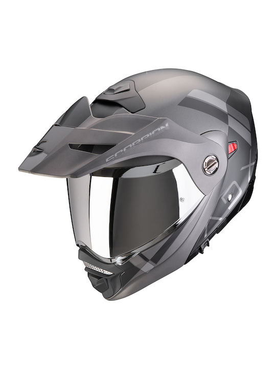 Scorpion ADX-2 Galane Matt Black-Silver Κράνος Μηχανής On-Off ECE 22.06 με Pinlock και Sunvisor