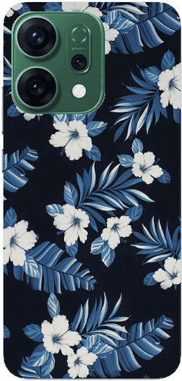 Oppo Reno 14 Blumen Blau Transparente Silikon Tpu Handyhülle