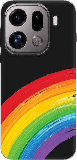 Oppo Find X9 Pro Rainbow 3 Black Colored Silicone TPU Mobile Phone Case