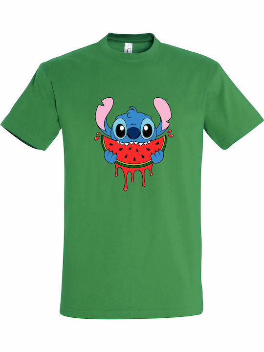 Tricou Unisex Stitch Loves Summer Pepene Verde