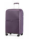 Miss Lulu British Traveller Medium Hard Suitcase Travel Purple with 4 Wheels Height 66cm