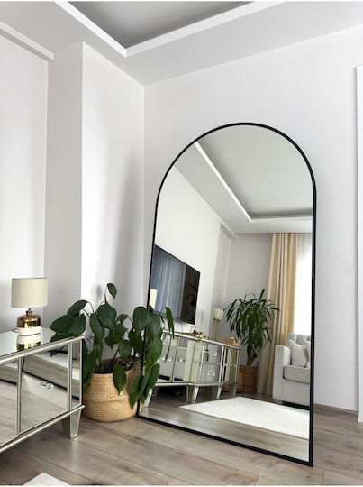SteweHome SteweHome Wandspiegel Ganzkörper Oval mit Schwarzem Metallrahmen 180x100cm
