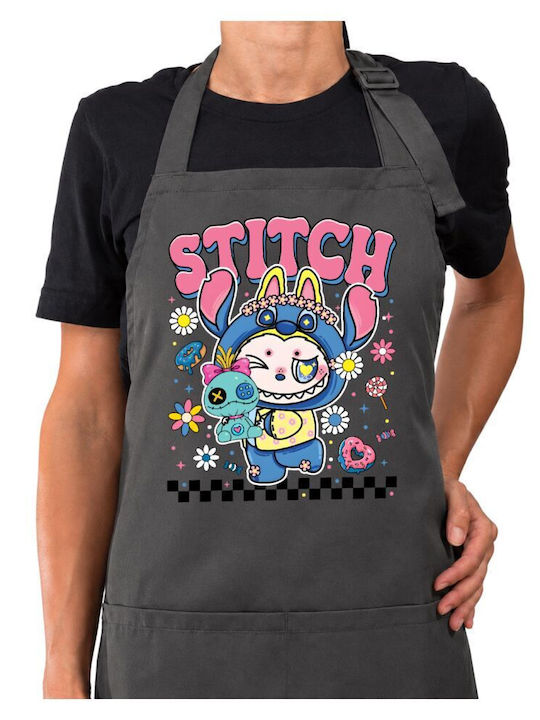 Koupakoupa Labubu Stitch Küchenschürze Grau 22x...
