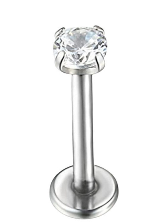 Silver And More Ohrring Mund aus Stahl 8 x 2.5mm Silber