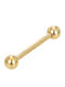 Silver And More Barbell Earring Gold Plated Steel 14 x 1.2mm